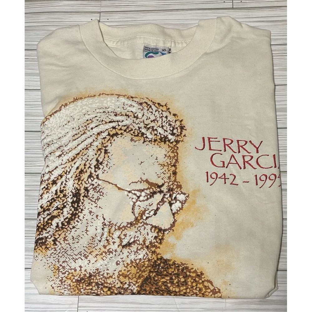 Vintage 1995 Liquid Blue‎ Jerry Garcia T-Shirt XL Grateful Dead Single Stitch